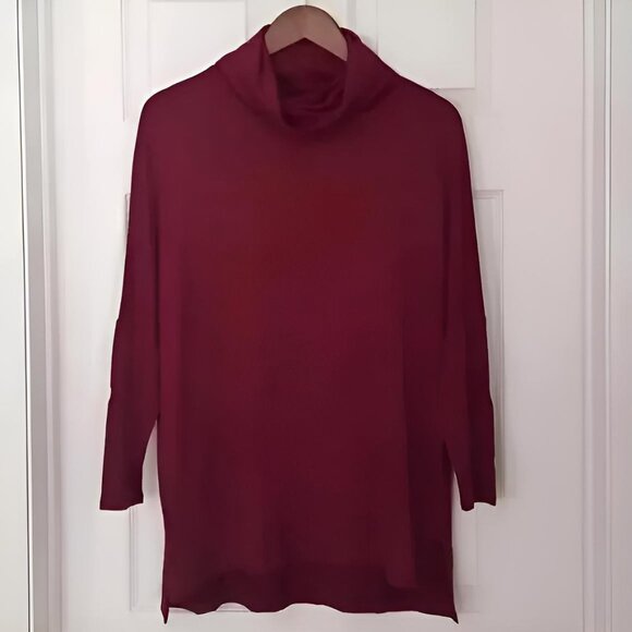 Caslon Cowl Neck Tunic Top Wine S NWOT - Picture 2 of 9
